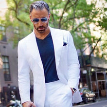 Load image into Gallery viewer, Gentle Men Suits White 2 Pieces Groom Wedding Suits Slim Fit Best Man Mens Tuxedos Terno Masculino Smoking Blazer Custom