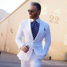 Load image into Gallery viewer, Gentle Men Suits White 2 Pieces Groom Wedding Suits Slim Fit Best Man Mens Tuxedos Terno Masculino Smoking Blazer Custom