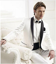 Load image into Gallery viewer, 2017 Latest Coat ivory Double Breasted Wedding Suits for Men Terno Slim Fit mens suit smoking Tuxedo 2 Piece Blazer Masculino