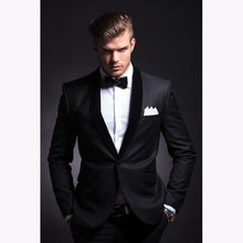 Load image into Gallery viewer, Fashion Dark Grey mens Suit terno masculino 2017 smoking Business Wedding Suits for men Groom kingsman Tuxedo (Jackets+Pants)