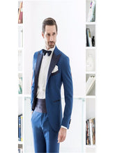 Load image into Gallery viewer, 2018 fashion Slim new army Royal Blue men's wedding suit party dance Smoking Tuxedo Men's casual overalls suit (coat + pants)

