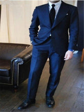 Load image into Gallery viewer, 2018 fashion Slim new army Royal Blue men's wedding suit party dance Smoking Tuxedo Men's casual overalls suit (coat + pants)
