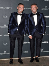 Load image into Gallery viewer, 2018 fashion Slim new army Royal Blue men's wedding suit party dance Smoking Tuxedo Men's casual overalls suit (coat + pants)
