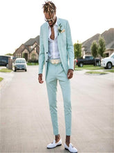 Load image into Gallery viewer, 2018 fashion Slim new army Royal Blue men's wedding suit party dance Smoking Tuxedo Men's casual overalls suit (coat + pants)
