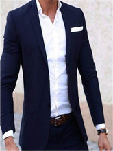 Load image into Gallery viewer, 2018 fashion Slim new army Royal Blue men's wedding suit party dance Smoking Tuxedo Men's casual overalls suit (coat + pants)
