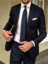 Load image into Gallery viewer, 2018 fashion Slim new army Royal Blue men's wedding suit party dance Smoking Tuxedo Men's casual overalls suit (coat + pants)
