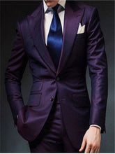 Load image into Gallery viewer, 2018 fashion Slim new army Royal Blue men's wedding suit party dance Smoking Tuxedo Men's casual overalls suit (coat + pants)
