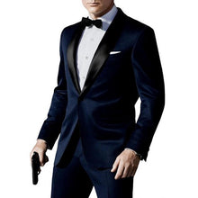 Load image into Gallery viewer, Fashion Dark Grey mens Suit terno masculino 2017 smoking Business Wedding Suits for men Groom kingsman Tuxedo (Jackets+Pants)

