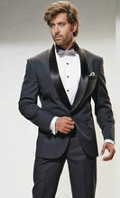 Load image into Gallery viewer, Fashion Dark Grey mens Suit terno masculino 2017 smoking Business Wedding Suits for men Groom kingsman Tuxedo (Jackets+Pants)
