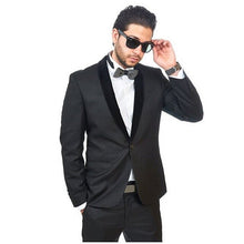 Load image into Gallery viewer, Fashion Dark Grey mens Suit terno masculino 2017 smoking Business Wedding Suits for men Groom kingsman Tuxedo (Jackets+Pants)

